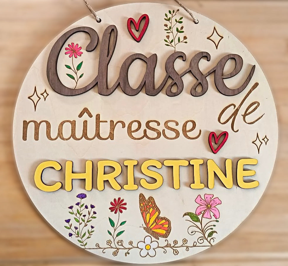 Plaque de classe personnalisée