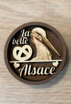 Magnet 3D Alsacien Bois Tilleul et Noyer | Plusieurs Modèles au Choix