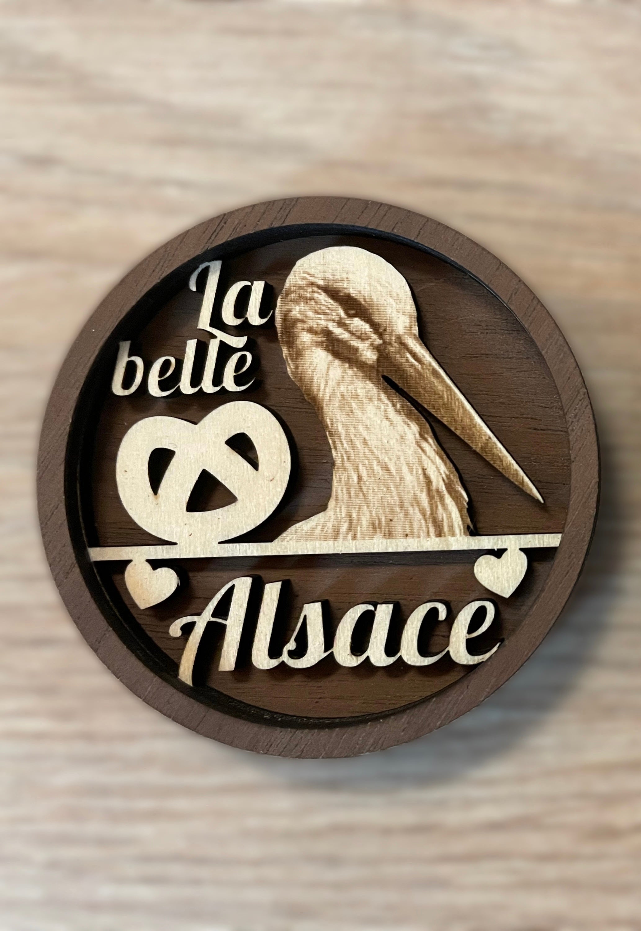 Magnet 3D Alsacien Bois Tilleul et Noyer | Plusieurs Modèles au Choix