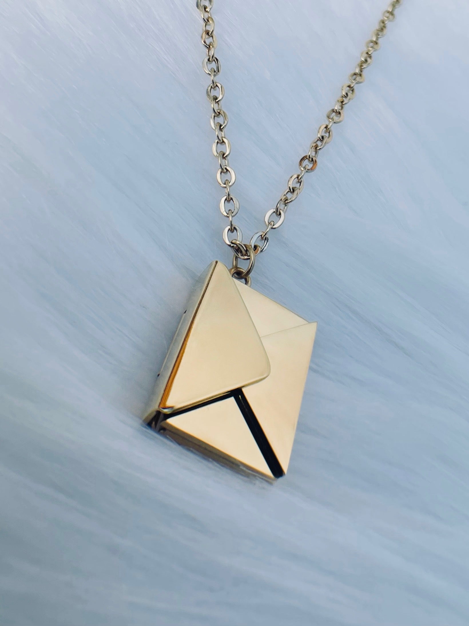 Collier Enveloppe Personnalisable en Acier Inoxydable - Or, Argent, Or Rose