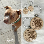 Porte-clés photo personnalisé en bois – Chien, chat & animaux de compagnie