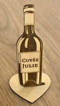 Marque-place Bouteille de Vin Gravé | Personnalisé Bois