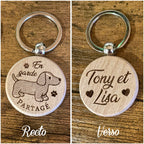 Porte-clés photo personnalisé en bois – Chien, chat & animaux de compagnie