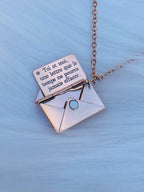 Collier Enveloppe Personnalisable en Acier Inoxydable - Or, Argent, Or Rose