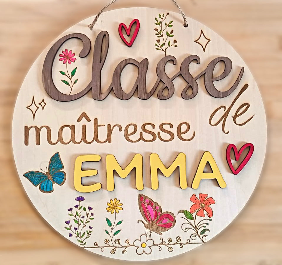 Plaque de classe personnalisée