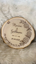 Rondin de mariage personnalisé en bois – Véritable rondin gravé