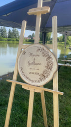 Rondin de mariage personnalisé en bois – Véritable rondin gravé