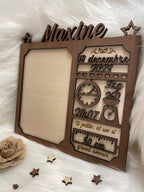 Plaque de naissance / cadre photo