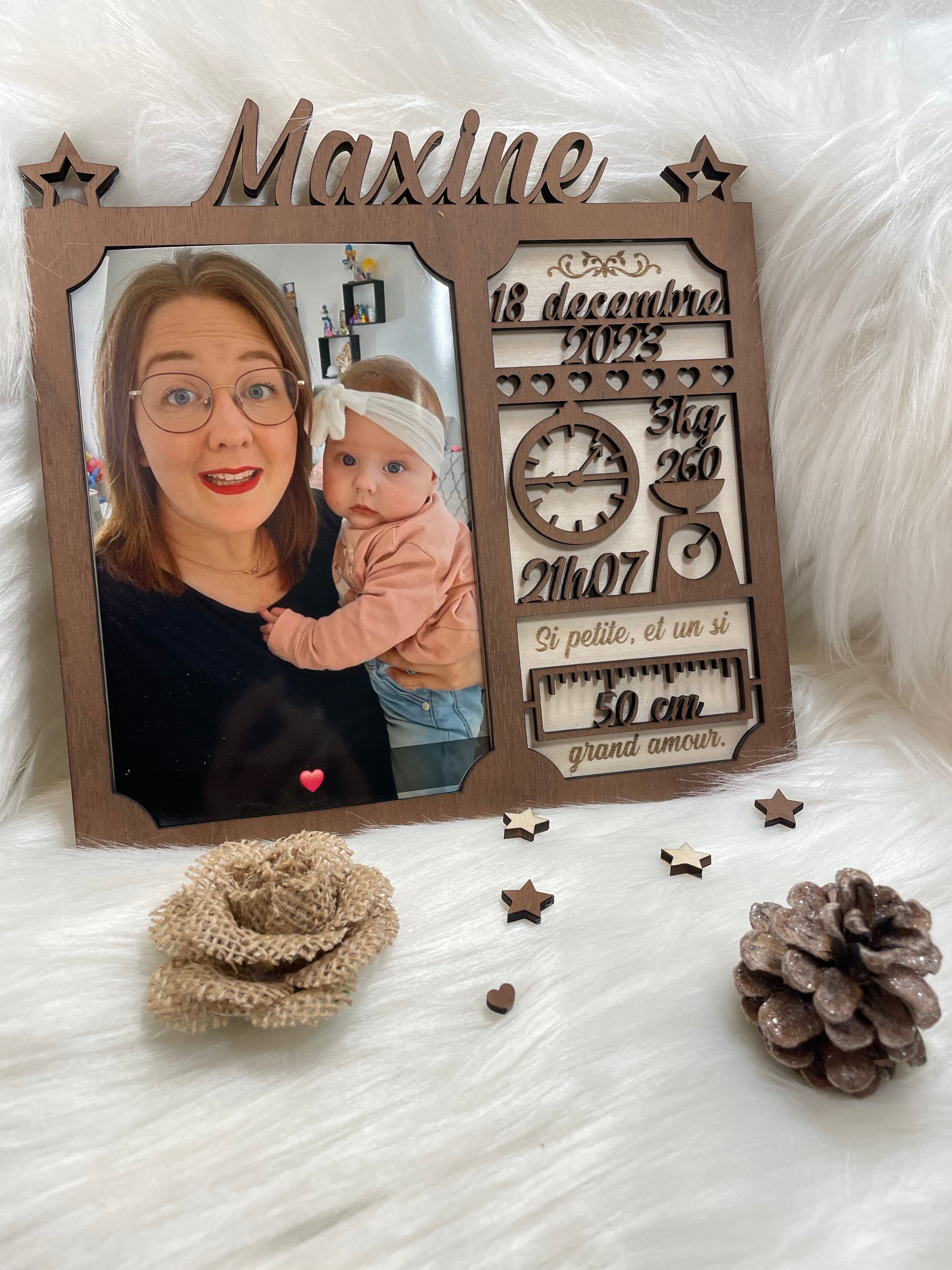 Plaque de naissance / cadre photo