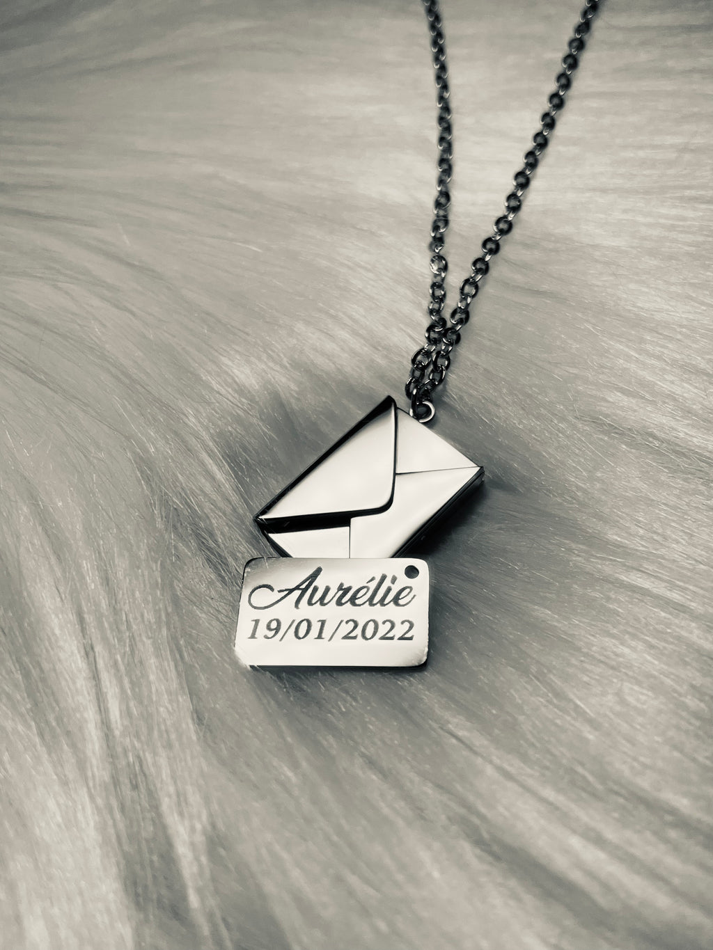 Collier Enveloppe Personnalisable en Acier Inoxydable - Or, Argent, Or Rose