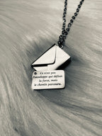 Collier Enveloppe Personnalisable en Acier Inoxydable - Or, Argent, Or Rose