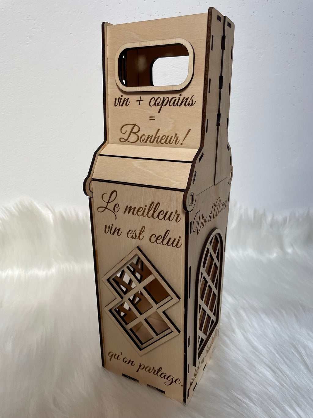 Boîte à Vin Bois Gravée Alsacienne Personnalisée | Fait Alsace