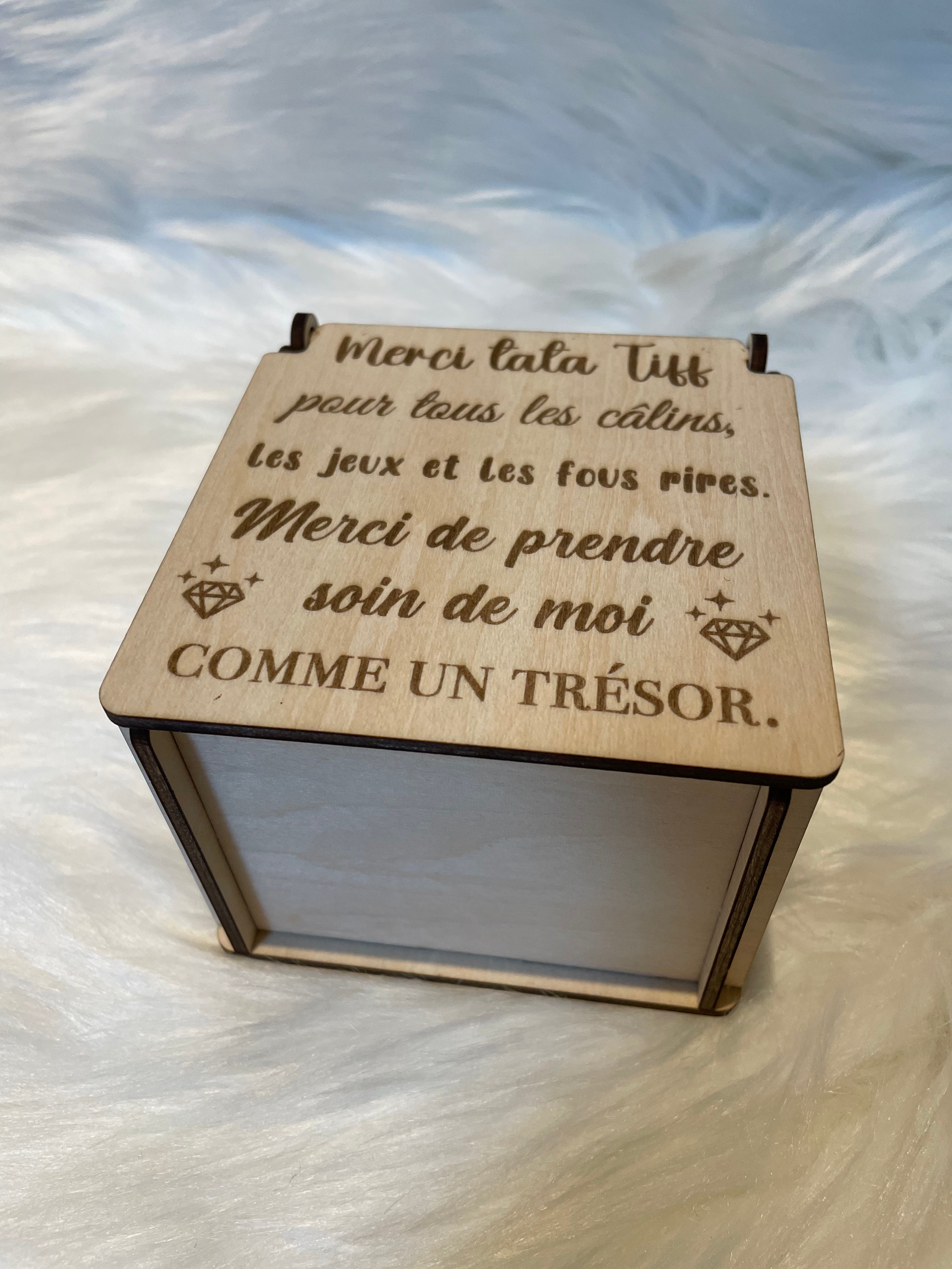 Boîte à Surprise Personnalisée Bois Gravé | Cadeau Maître Maîtresse