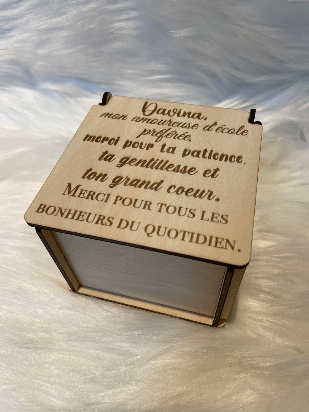 Boîte à Surprise Personnalisée Bois Gravé | Cadeau Maître Maîtresse