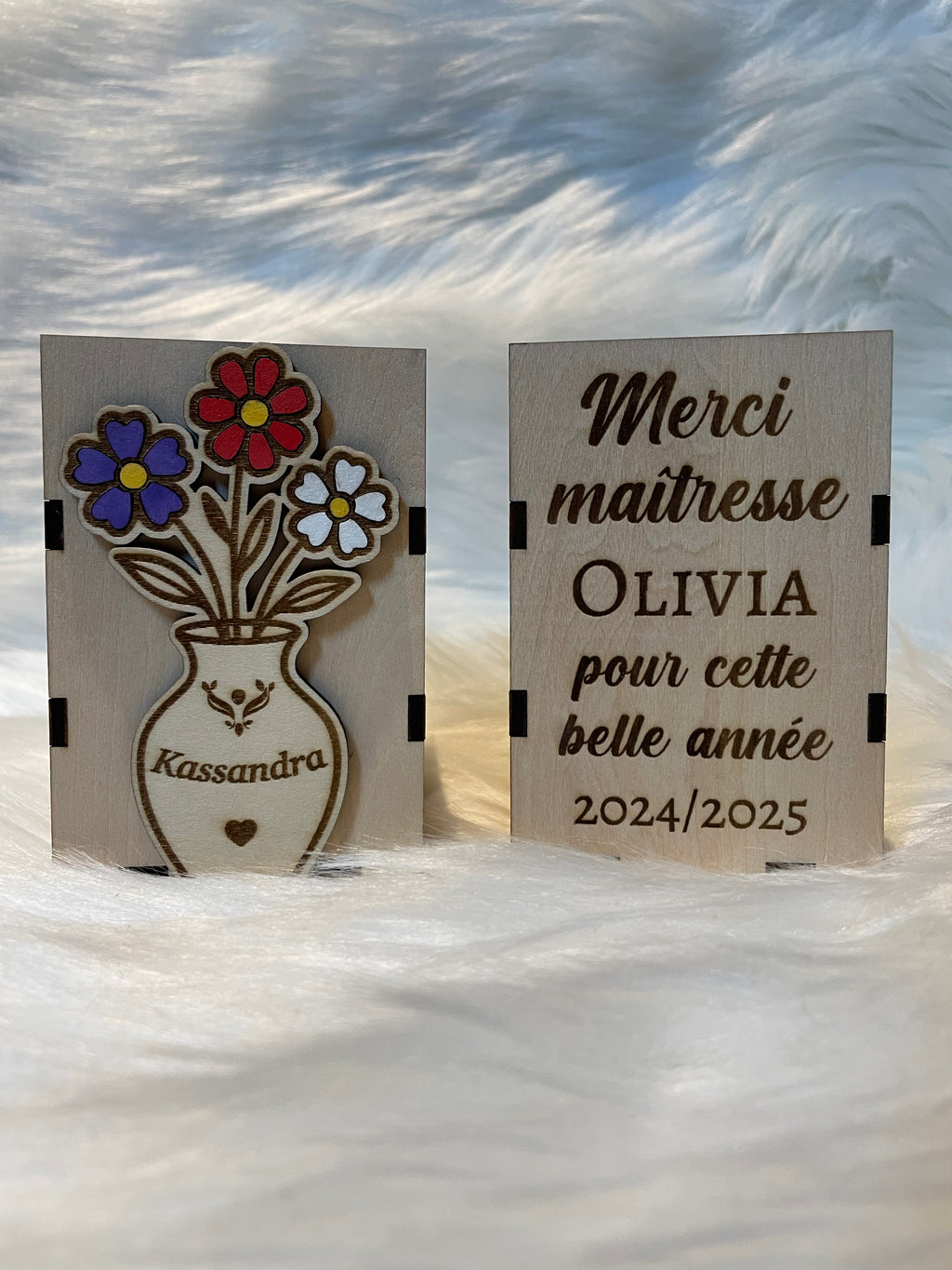 Boîte à Crayons Personnalisée Bois Gravé | Cadeau Maître Maîtresse