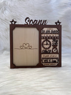 Plaque de naissance / cadre photo