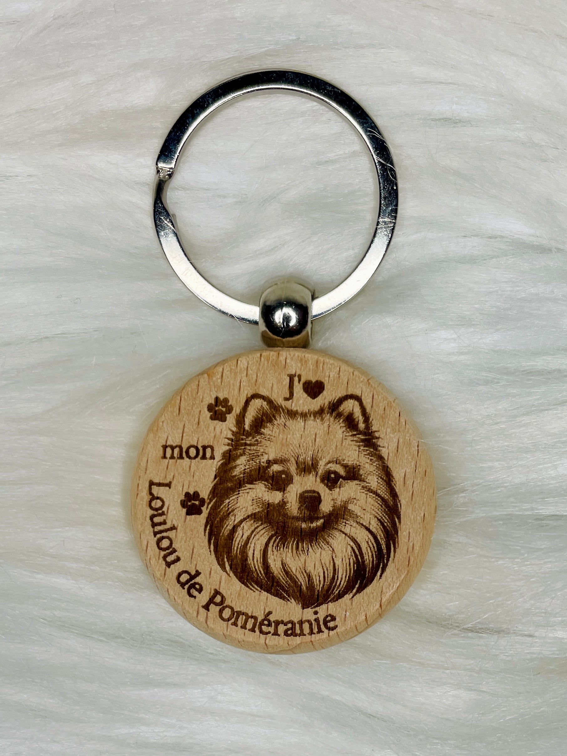 Porte-Clé Bois Gravé Race de Chien | Plusieurs Races au Choix