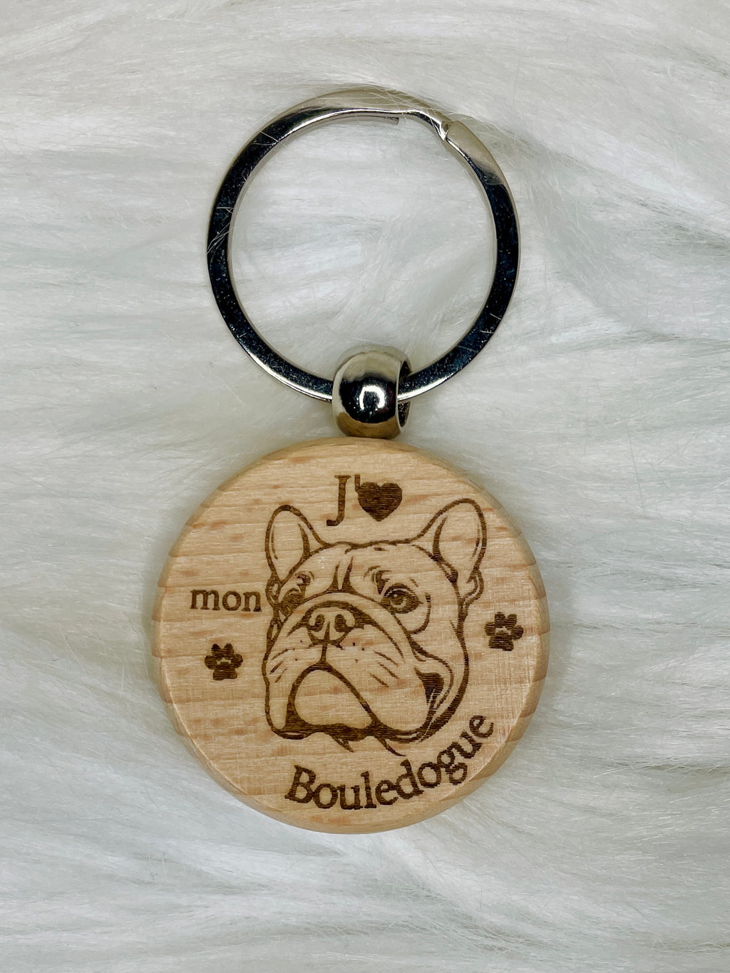 Porte-Clé Bois Gravé Race de Chien | Plusieurs Races au Choix