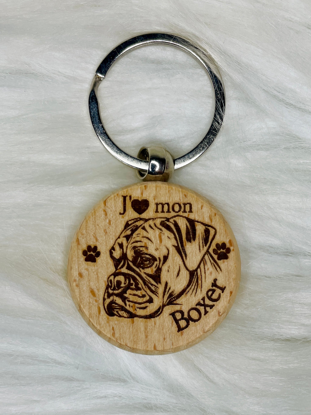 Porte-Clé Bois Gravé Race de Chien | Plusieurs Races au Choix