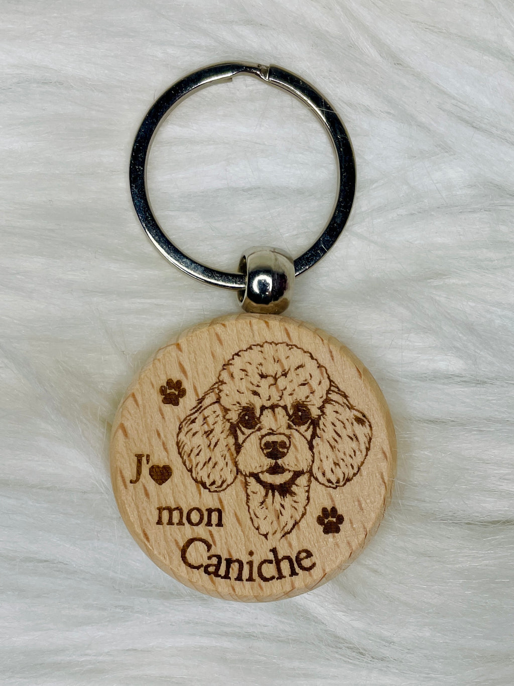 Porte-Clé Bois Gravé Race de Chien | Plusieurs Races au Choix