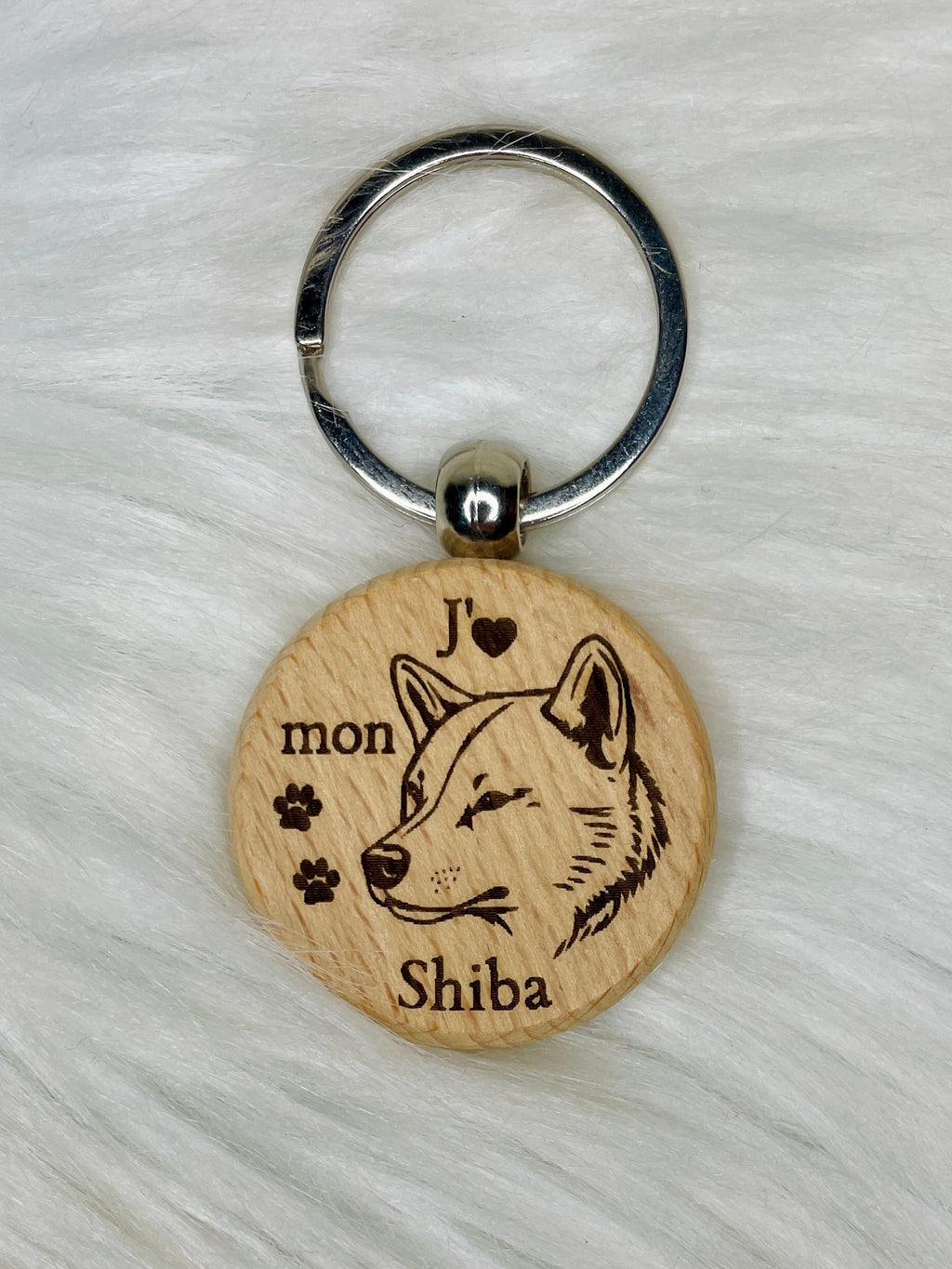 Porte-Clé Bois Gravé Race de Chien | Plusieurs Races au Choix