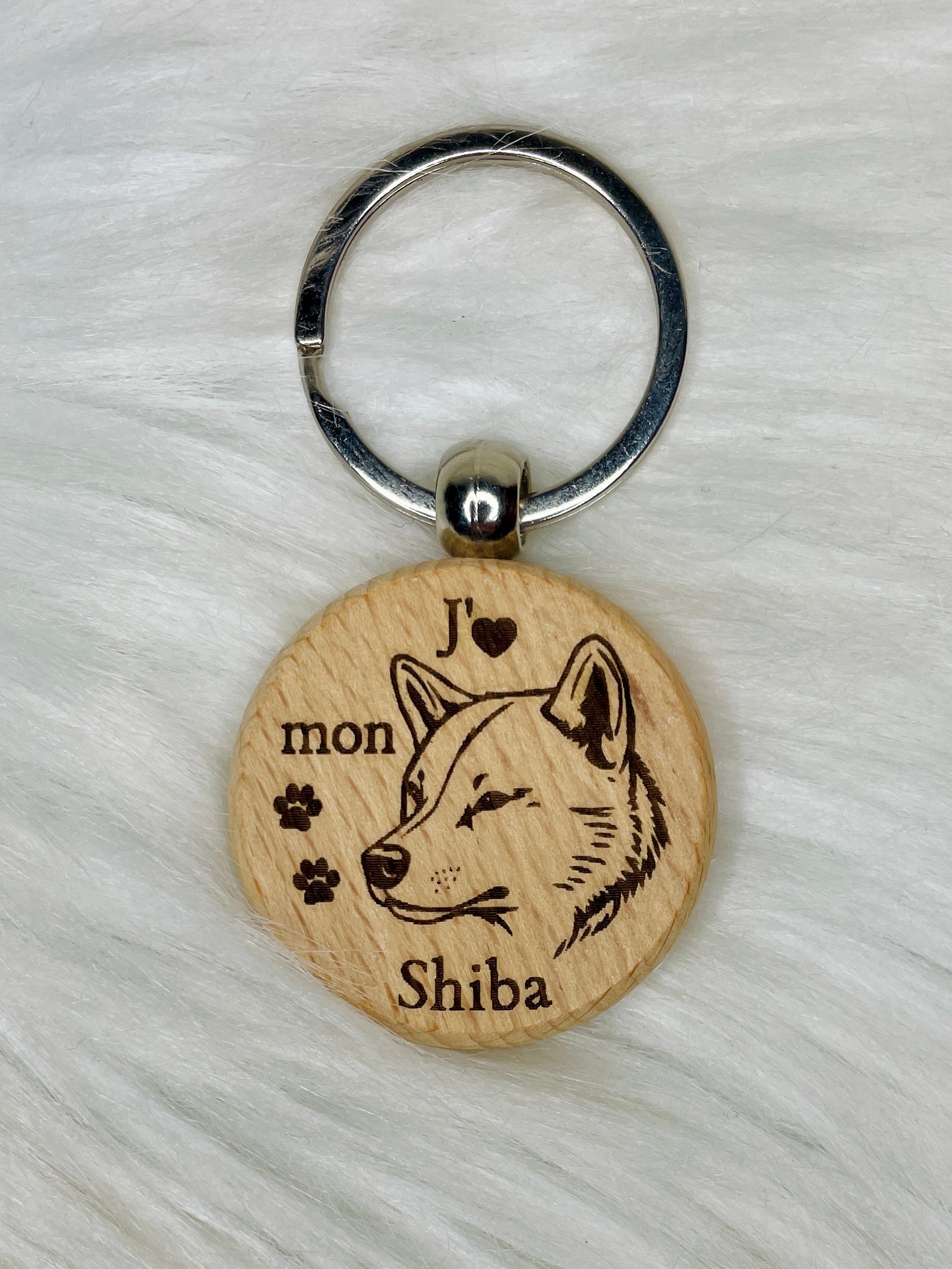 Porte-Clé Bois Gravé Race de Chien | Plusieurs Races au Choix