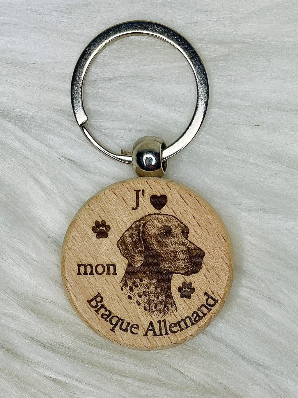 Porte-Clé Bois Gravé Race de Chien | Plusieurs Races au Choix