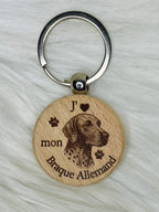 Porte-Clé Bois Gravé Race de Chien | Plusieurs Races au Choix