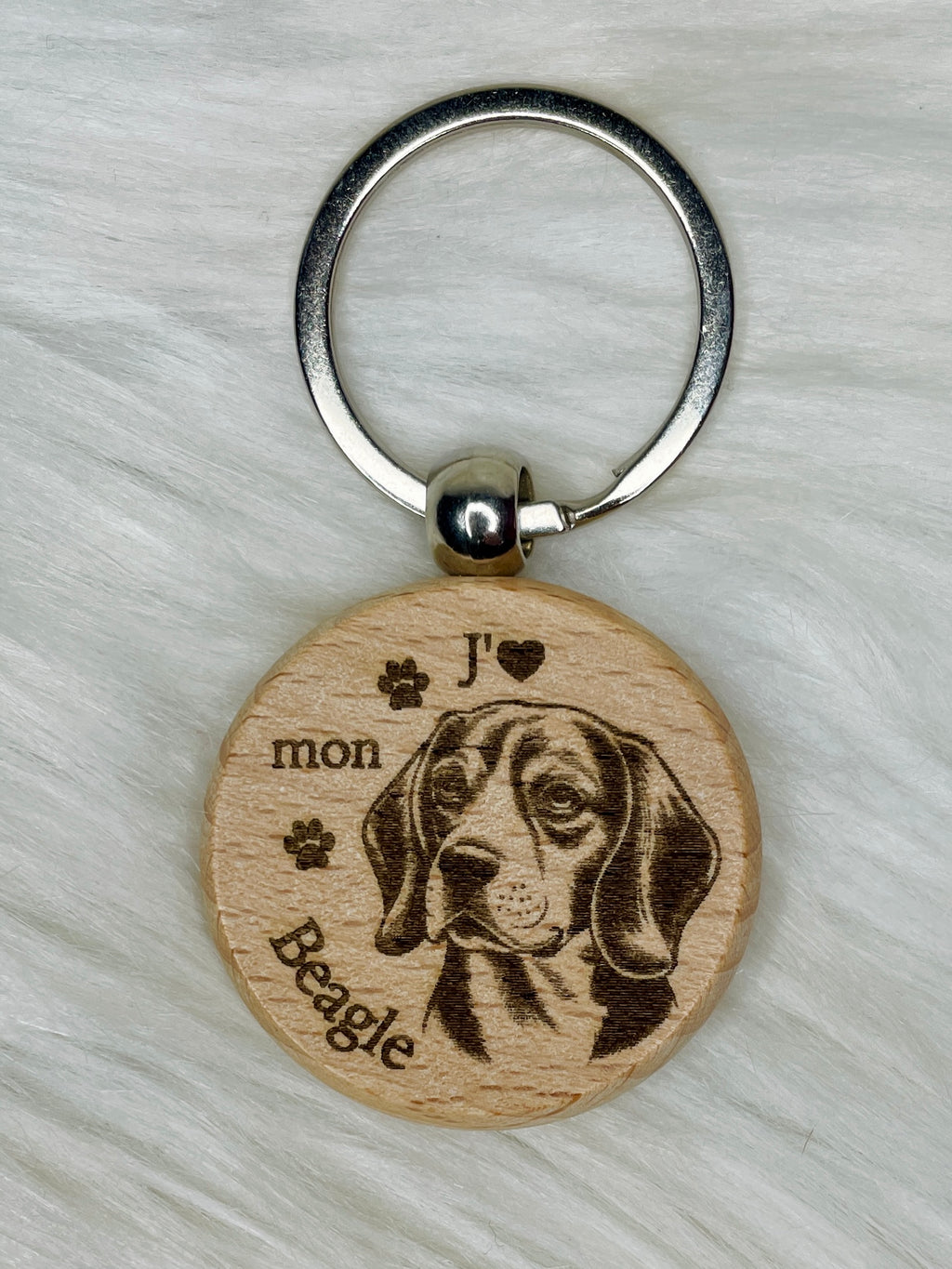 Porte-Clé Bois Gravé Race de Chien | Plusieurs Races au Choix