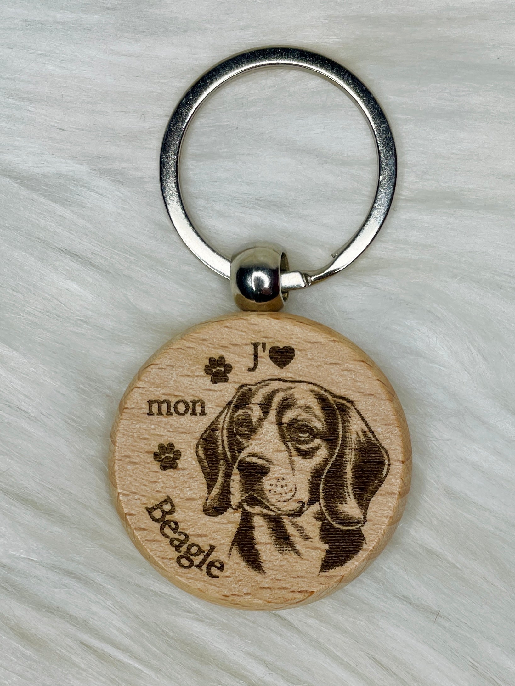 Porte-Clé Bois Gravé Race de Chien | Plusieurs Races au Choix